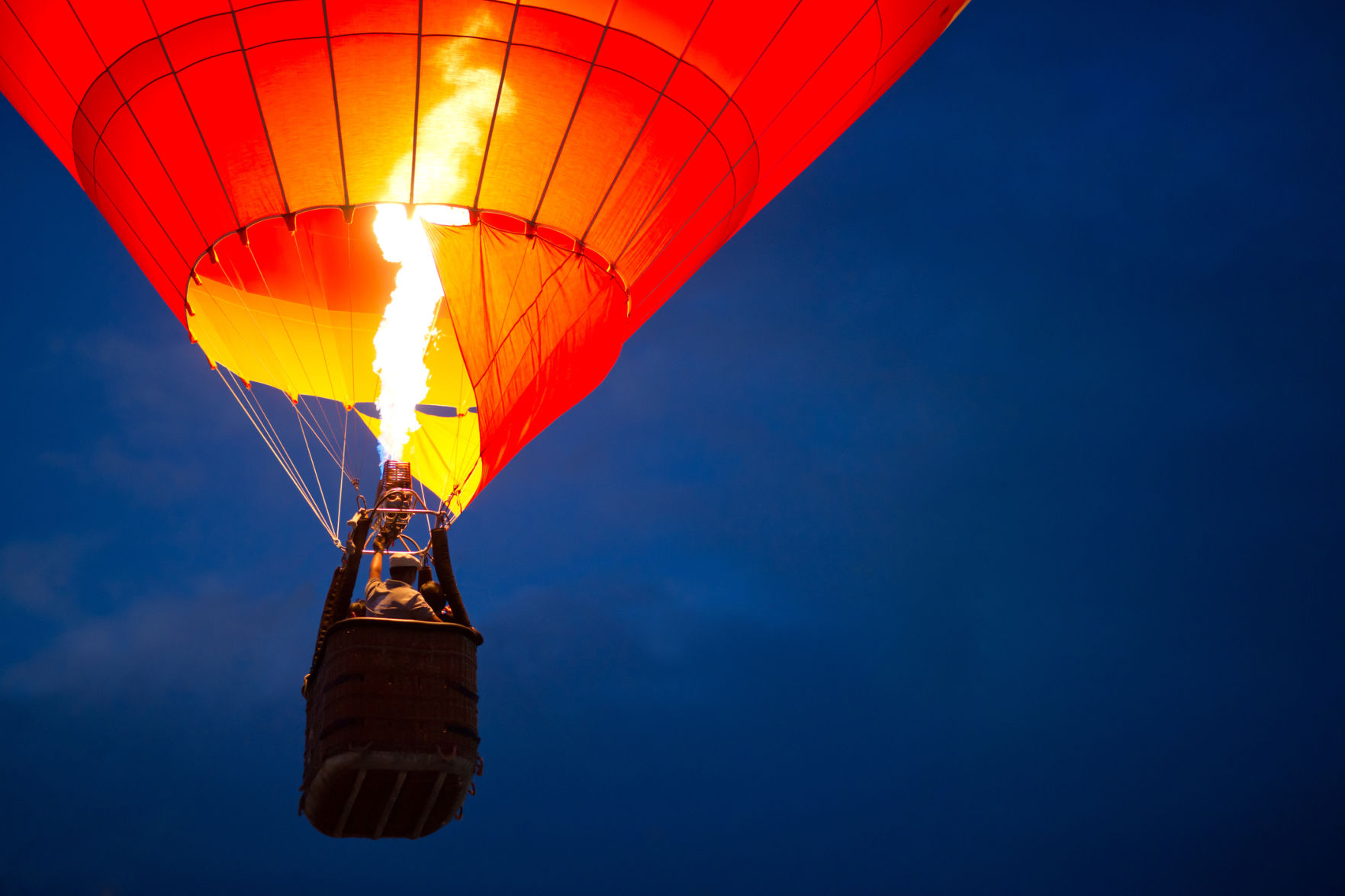 hot air balloon at night